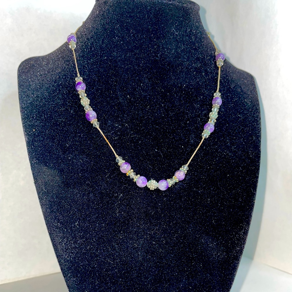 Vintage Purple Beaded Necklace